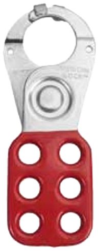 Стальная накладка для блокировки — ручка с покрытием из винилопласта красного цвета ALO80 Ширина 11 Высота 44 Диаметр 6мм
