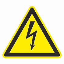 Знак по электробезопасности A05 Осторожно! Электрическое напряжение (T80, Плёнка ПВХ)