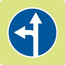 Дорожный знак с флуоресцентной окантовкой 4.1.5 Движение прямо или налево