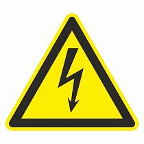 Знак безопасности W08 Опасность поражения электрическим током (T150, Плёнка ПВХ)