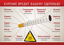 Плакат о вреде курения (А2) (594х420; Пластик ПВХ 4 мм, алюминиевый профиль)