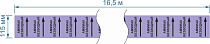 Опознавательная маркировочная лента фиолетовая с черной надписью Аммиак безводный и стрелкой 115мм x 16,5м
