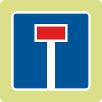 Дорожный знак с флуоресцентной окантовкой 6.8.1 Тупик
