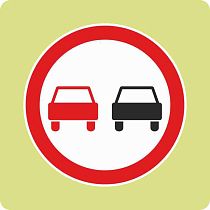 Дорожный знак с флуоресцентной окантовкой 3.20 Обгон запрещен